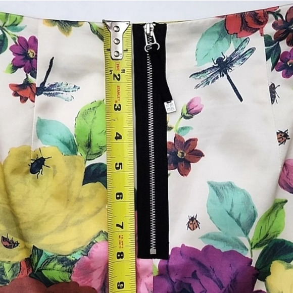 Sandra Angelozzi Women's Silk Cotton Blend Floral Print Mult Skirt Lined Size 36 - Picture 8 of 15